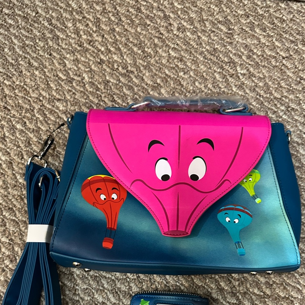 Loungefly Pink and Blue Crossbody Bag